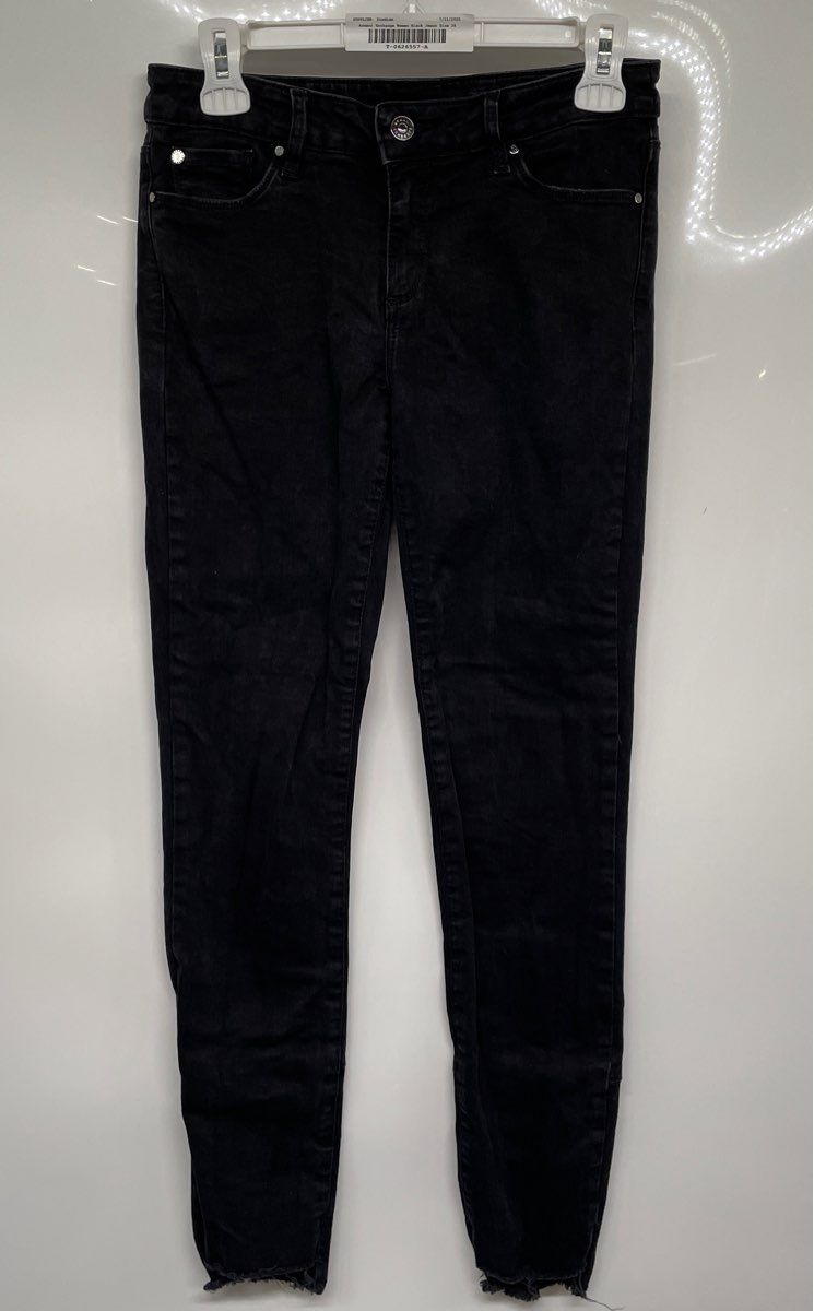 Armani Exchange Womens Black Denim Stepped Hem Super Skinny Jeans Size 28