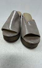 Load image into Gallery viewer, Bonavi Womens Gray Leather Slip-On Wedge Heel Platform Sandals Size 38
