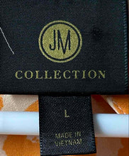 Load image into Gallery viewer, JM Collection Womens Orange Cheetah Print Roll Tab Sleeve Blouse Top Size L
