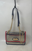 Load image into Gallery viewer, Aldo Womens Blue &amp; Red Transparent Double Chain Strap Shoulder Handbag
