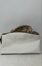 Load image into Gallery viewer, Guess Womens Berlina White Monogram Leather Zip Top Mini Satchel Handbag
