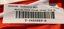 Load image into Gallery viewer, Majestic Boys Orange MLB Miami Marlins Giancarlo Stanton #27 Jersey Size XL
