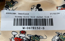 Load image into Gallery viewer, Disney Girls Gold Long Sleeve Pockets Motorcycle Jacket Size 7
