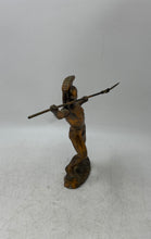 Load image into Gallery viewer, Vintage Brass Spartan Warrior King Leonidas w/ Spear Indian Men Hunter Figurine
