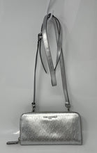 Load image into Gallery viewer, Authentic Karl Lagerfeld Paris Womens Silver Tone Adjustable Strap Crossbody Bag
