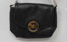 Load image into Gallery viewer, Michael Kors Womens Black Leather Chain Strap Small Crossbody Handbag
