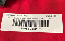 Load image into Gallery viewer, J.Crew Womens Red Shawl Collar Long Sleeve Drapey Pullover Blouse Top Size 16
