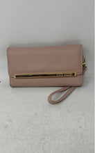 Load image into Gallery viewer, Steve Madden Womens Pink Gold Pebbled Faux Leather Trifold Wristlet Wallet
