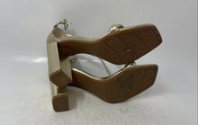 Load image into Gallery viewer, Nine West Womens Allha Gold Tone High Block Ankle Strap Heels Size 8.5M
