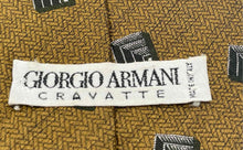 Load image into Gallery viewer, Giorgio Armani Cravatte Mens Brown Geometric Print Silk Designer Tie
