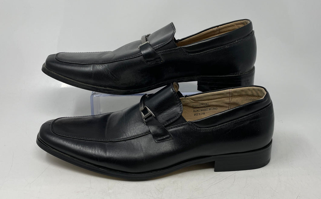 Adolfo Mens Black Regal Leather Slip-On Loafer Shoes Size 10