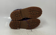 Load image into Gallery viewer, Timberland Girls Premium 6" A14T3 Purple Leather Round Toe Ankle Boots Size 4.5
