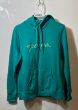 Load image into Gallery viewer, Puma Womens Green Long Sleeve Kangaroo Pocket Drawstring Pullover Hoodie Size L
