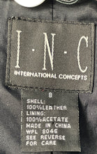 Load image into Gallery viewer, I.N.C International Concepts Womens Black Leather One-Button Blazer Jacket Sz 8
