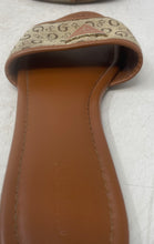 Load image into Gallery viewer, Guess Womens Beige Leather Open Toe Slip On Slide Sandals Size 10 M
