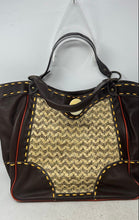 Load image into Gallery viewer, Kate Landry Womens Brown Woven Straw Inner Pockets Double Handle Shoulder Bag
