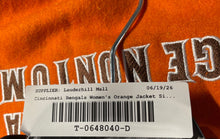 Load image into Gallery viewer, Womens Orange Cincinnati Bengals Piper High Competitive Cheerleader Jacket Sz L
