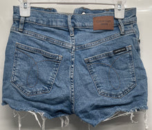 Load image into Gallery viewer, Calvin Klein Womens Blue Medium Wash Pockets Denim Cut-Off Shorts Size 25
