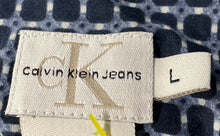 Load image into Gallery viewer, Calvin Klein Jeans Mens Blue Printed Cotton Short Sleeve Button-Up Shirt Size L
