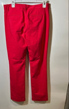 Load image into Gallery viewer, Express Womens Editor Red Stretch Flat Front Straight Leg Ankle Pants Size 2R
