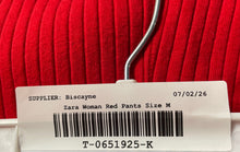 Load image into Gallery viewer, Zara Womens Red Elastic Waist Ribbed Knitted Stretch Pull-On Ankle Pants Size M
