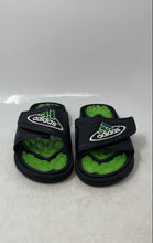 Load image into Gallery viewer, Adidas Mens Reptossage Black Green Slip-On Open Toe Slide Sandals Size 7
