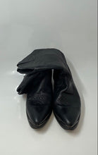 Load image into Gallery viewer, Unbranded Womens Black Leather Pointed Toe Pull-On Cowgirl Western Boots Sz 7.5M

