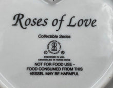 Load image into Gallery viewer, Reproducta Roses Of Love Heart 2004 Porcelain Home Decor Trinket Dish
