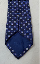 Load image into Gallery viewer, Hugo Boss Mens Light Blue Printed Silk Adjustable Keeper Loop Designer Tie
