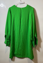 Load image into Gallery viewer, H&amp;M Womens Green Long Sleeve Crew Neck Regular Fit Short Shift Dress Size 10
