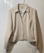 Load image into Gallery viewer, Michael Kors Womens White Beige Long Sleeve Blouse Top Size Medium
