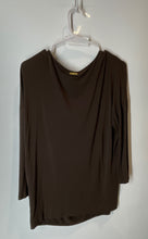 Load image into Gallery viewer, Michael Kors Womens Brown Long Sleeve Cowl Neck Blouse Top Size XL

