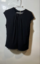Load image into Gallery viewer, Liz Claiborne Womens Black Short Cap Sleeve Back Zipper Blouse Top Size XL
