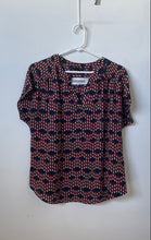 Load image into Gallery viewer, Banana Republic Womens Multicolor Printed Short Sleeve Blouse Top Size M
