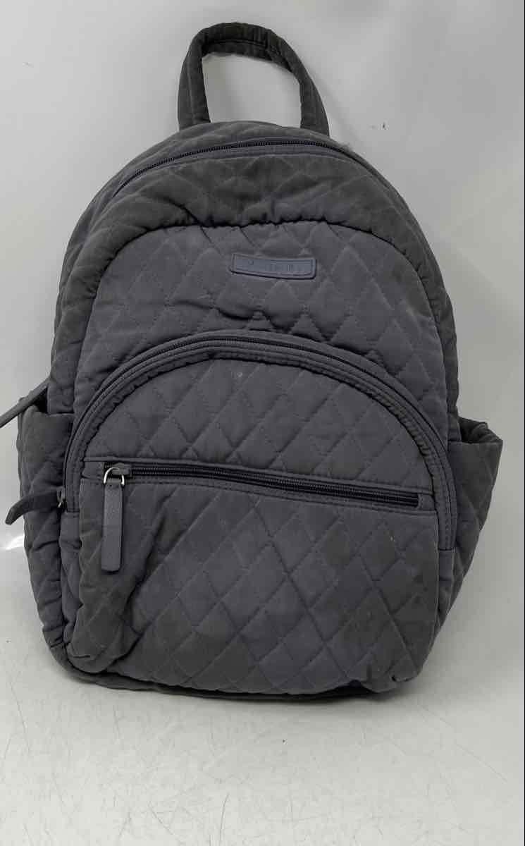 Vera Bradley Womens Gray Essential Compact Quilted Adjustable Strap Backpack