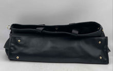 Load image into Gallery viewer, Versace Fragrances Womens Black Bottom Studs Double Strap Tote Handbag Stained
