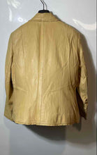 Load image into Gallery viewer, Carlisle Womens Beige Leather Long Sleeve Notch Collar Two-Button Blazer Size 18
