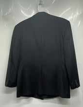 Load image into Gallery viewer, Reda Mens Black Striped Notch Lapel Double-Breasted Blazer Jacket Size 37

