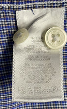 Load image into Gallery viewer, Michael Kors Mens Blue White Plaid Print Short Sleeve Button-Up Shirt Size XL
