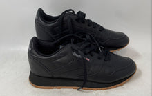 Load image into Gallery viewer, Reebok Unisex Kids Classic GZ6093 Black Leather Lace-Up Sneaker Shoes Size 5.5
