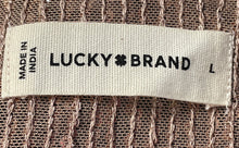 Load image into Gallery viewer, Lucky Brand Womens Brown Sequin Long Sleeve Round Neck Blouse Top Sz L With Tag
