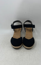 Load image into Gallery viewer, Kelly &amp; Katie Womens Banner Black Round Toe Wedge Heel Espadrille Sandals Sz 8M
