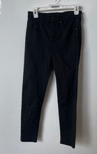 Load image into Gallery viewer, Express Womens Black Dark Wash Button Front Belt Loops Skinny Jeans Size 2R

