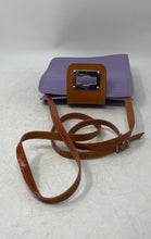 Load image into Gallery viewer, Vera Pelle Womens Purple Leather Turn Lock Adjustable Strap Crossbody Purse
