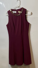 Load image into Gallery viewer, Michael Kors Womens Burgundy Sleeveless Round Neck Sheath Dress Size 8

