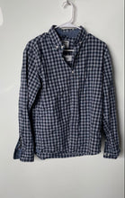 Load image into Gallery viewer, Express Mens Black Gray Plaid Soft Wash Slim Fit Button-Up Shirt Size Medium
