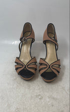 Load image into Gallery viewer, Kelly &amp; Katie Womens Brown Black Open Toe Stiletto Platform Heels Size 6.5
