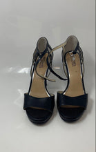 Load image into Gallery viewer, Michael Kors Womens Belle Black Leather Stiletto Ankle Strap Heels Size 8
