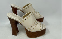 Load image into Gallery viewer, Michael Kors Womens Jagger Cream Leather Studded Block Platform Sandals Sz 8.5M
