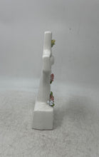 Load image into Gallery viewer, Porcelain Religious Decorative Cross Statue Hands Shaking Roses Bible Verse
